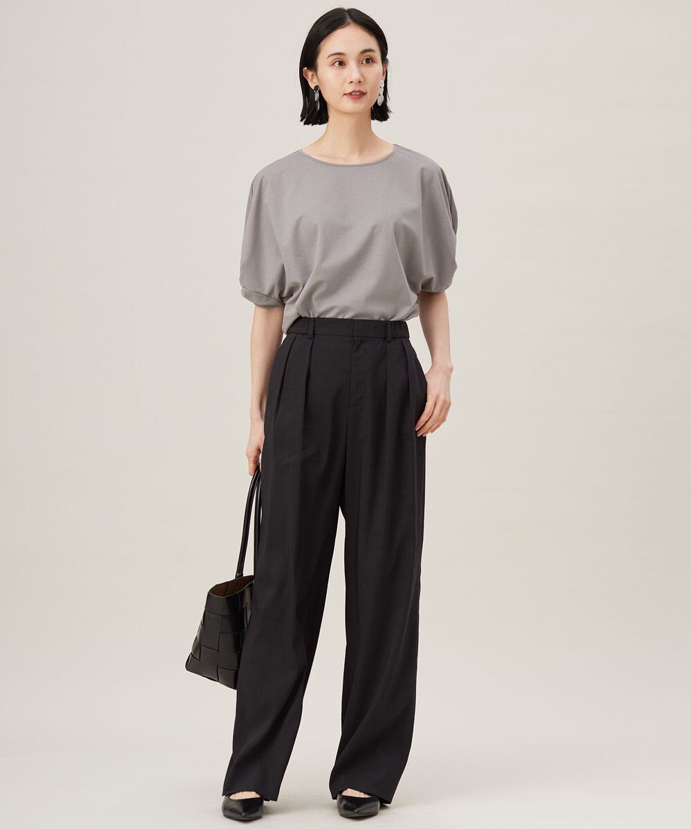 自由区 S 【接触冷感・UVカット・吸水速乾・抗菌防臭・洗える】ハイツイストポンチスリーブディティール カットソー 