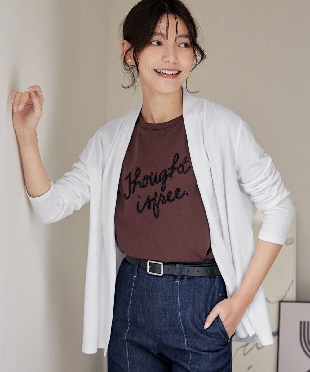 Tiaclasse 【洗える】立体刺繍ロゴTシャツカットソー 