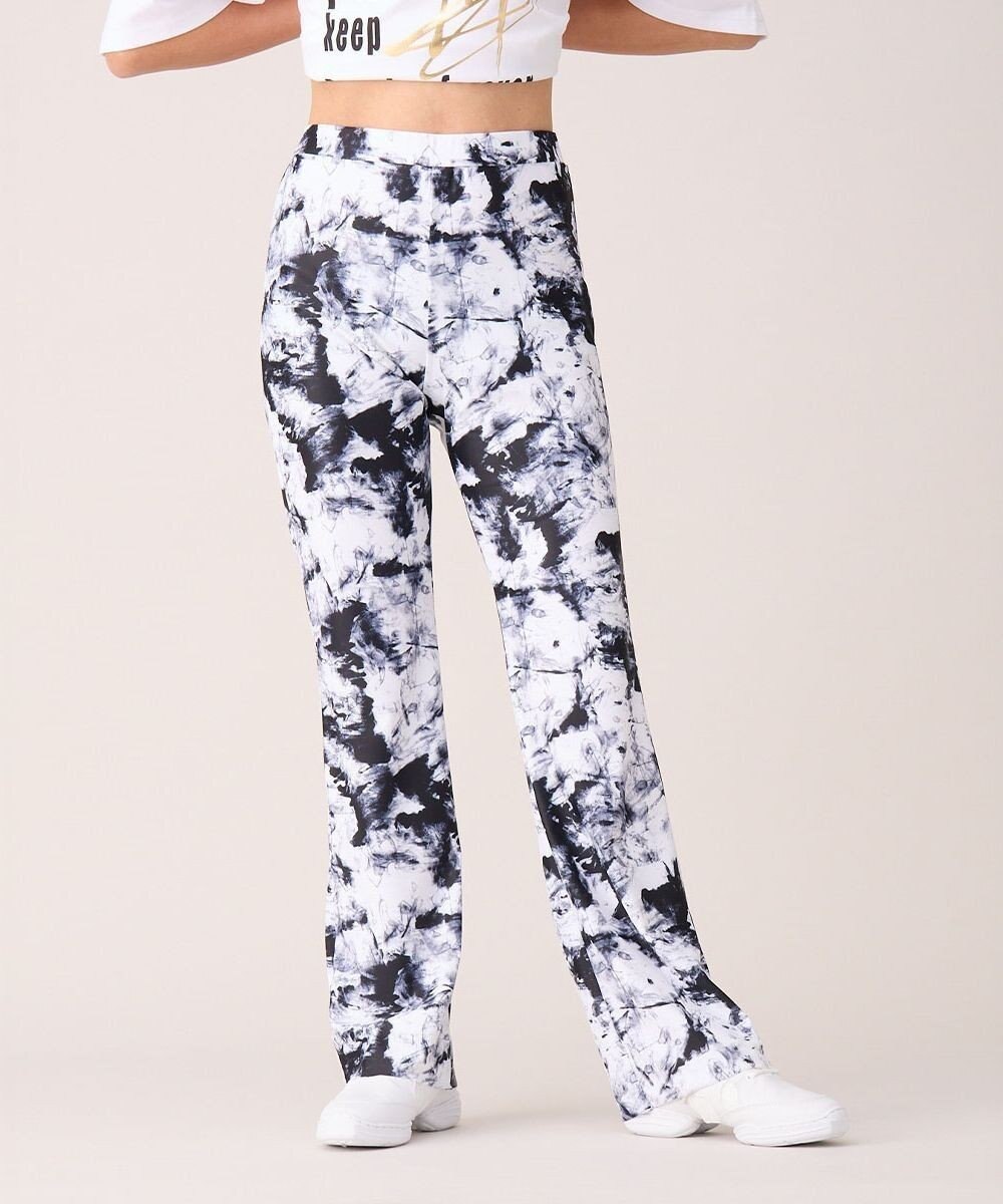 Chacott モノクロプリントブーツカットパンツ 