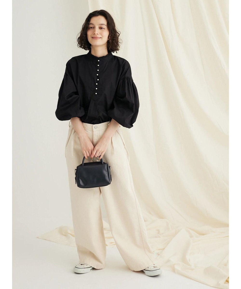 CRAFT STANDARD BOUTIQUE パールボタンピコフリルブラウス 