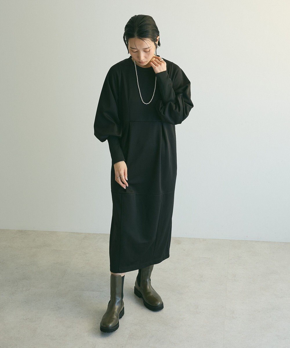 Green Parks ａ．ポンチ袖ボリュームワンピース 