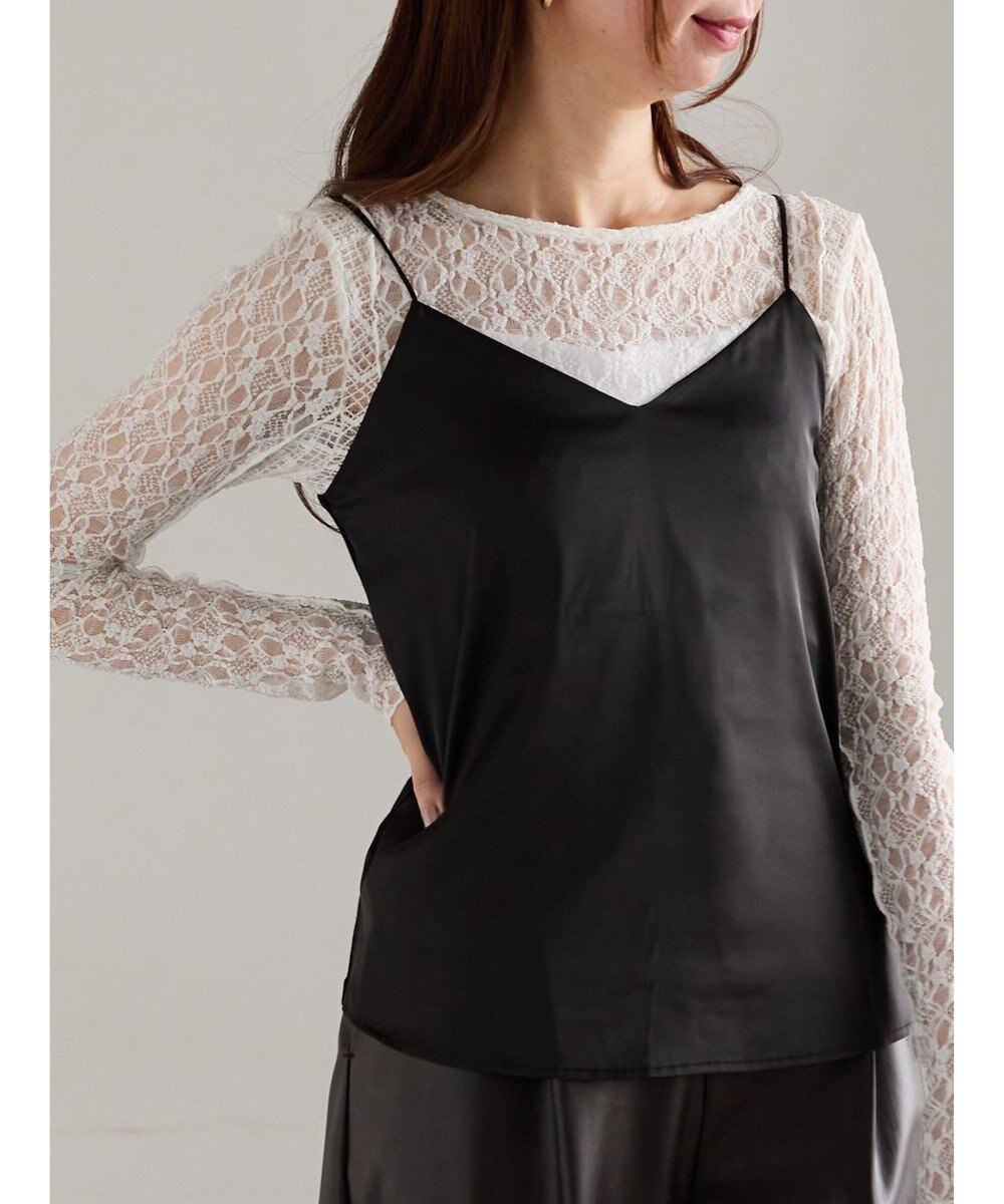 Te chichi 前後2WAYサテン&スムースキャミソール 