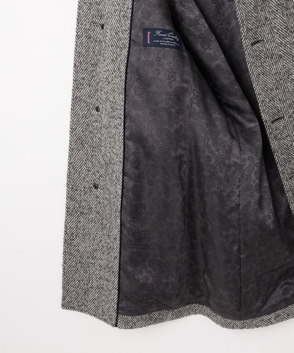 JOSEPH ABBOUD 【尾州産カシミヤブレンド素材/軽量】カシミヤブレンドアルパカヘリンボーン ステンカラーコート 