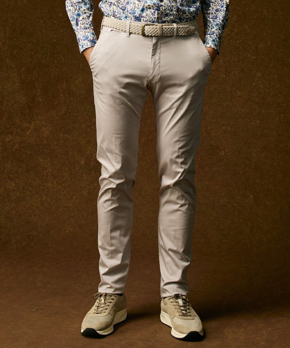 JOSEPH ABBOUD 【イタリア素材/ウエストも伸びる】ハイパワーサテンストレッチパンツ 