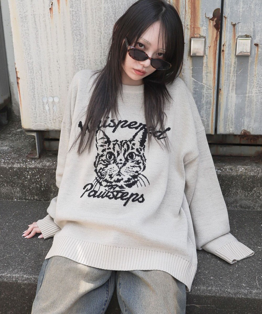 WEGO 【ユニセックス着用ITEM/SMLサイズ展開】ジャガードグラフィックプルオーバー 