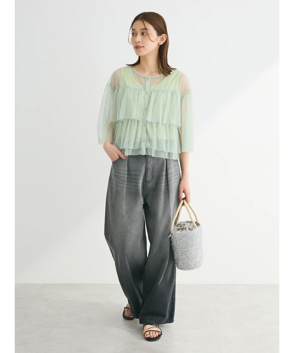 Green Parks ・ＳＵＧＡＲ　ＳＰＯＯＮ　チュールティアードブラウス 