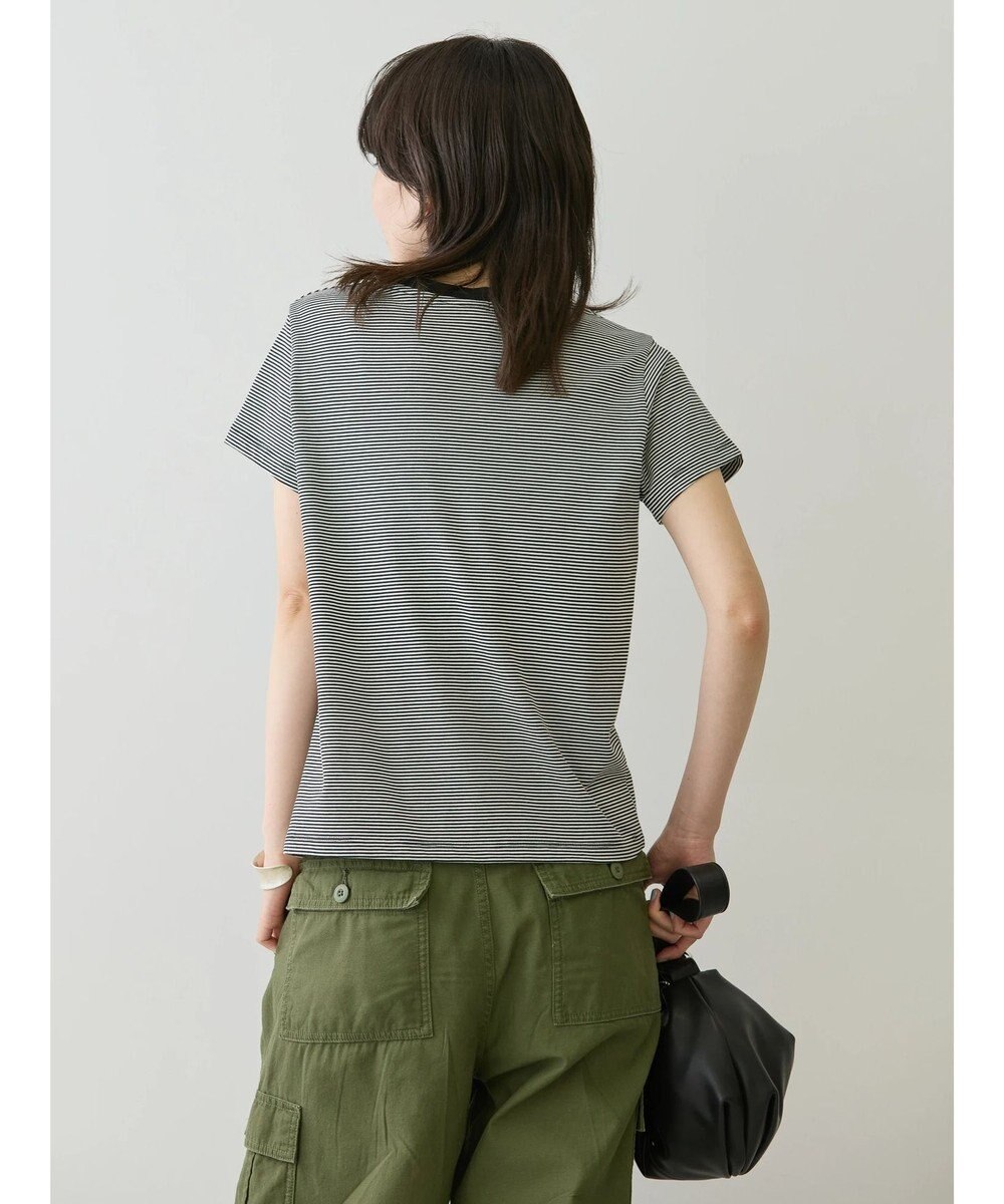 AMERICAN HOLIC 刺繍ロゴボーダープルオーバー 