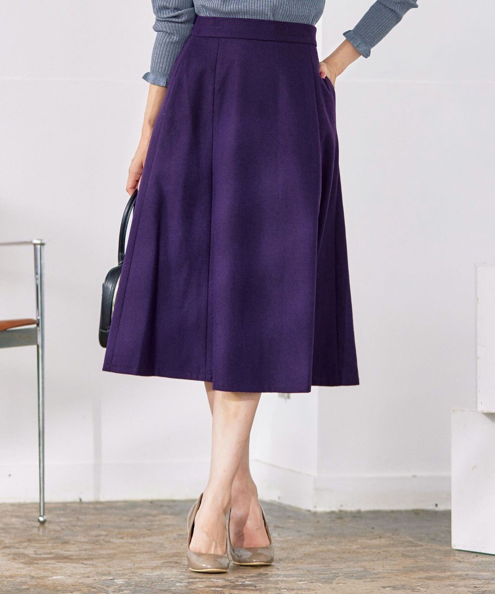 Tiaclasse 【洗える】ウール調フレアスカート 