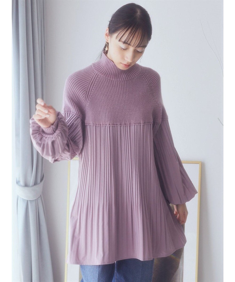 earth music&ecology プリーツフレアニットチュニック 
