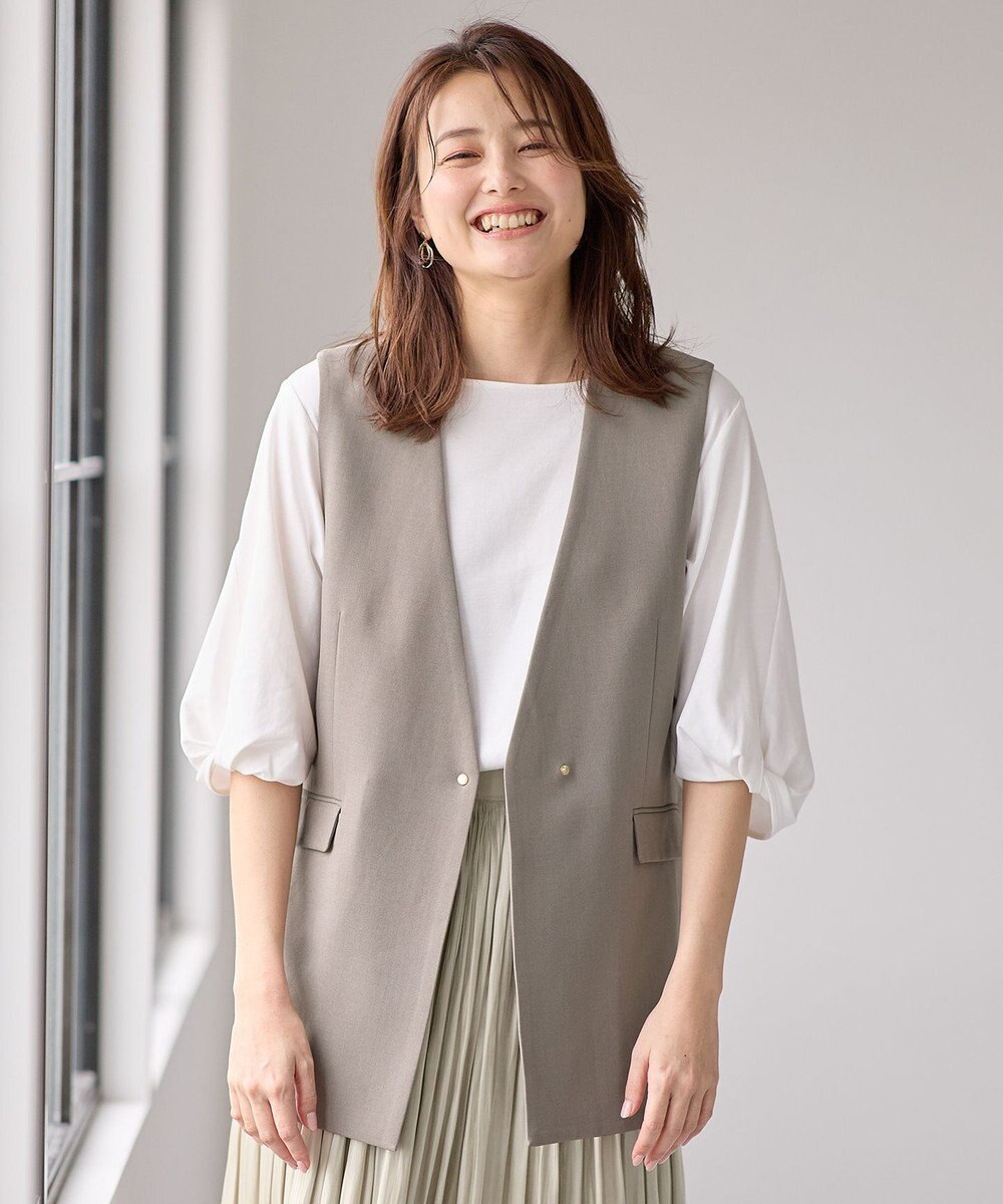 ANY L 【セットアップ可能/ストレッチ】イージーケアジレ 