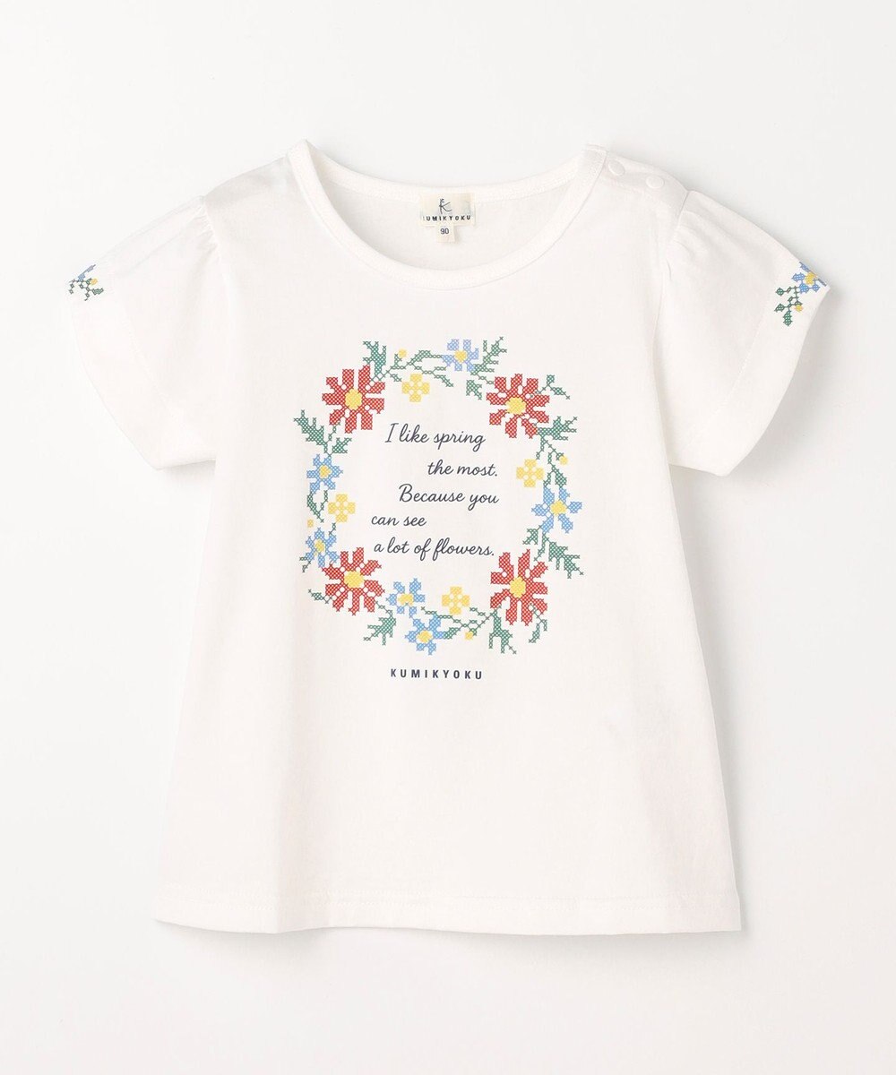 組曲 KIDS 【90-100㎝】 フラワーリースTeeシャツ 