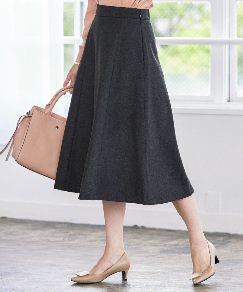 Tiaclasse 【洗える】ウール調フレアスカート 