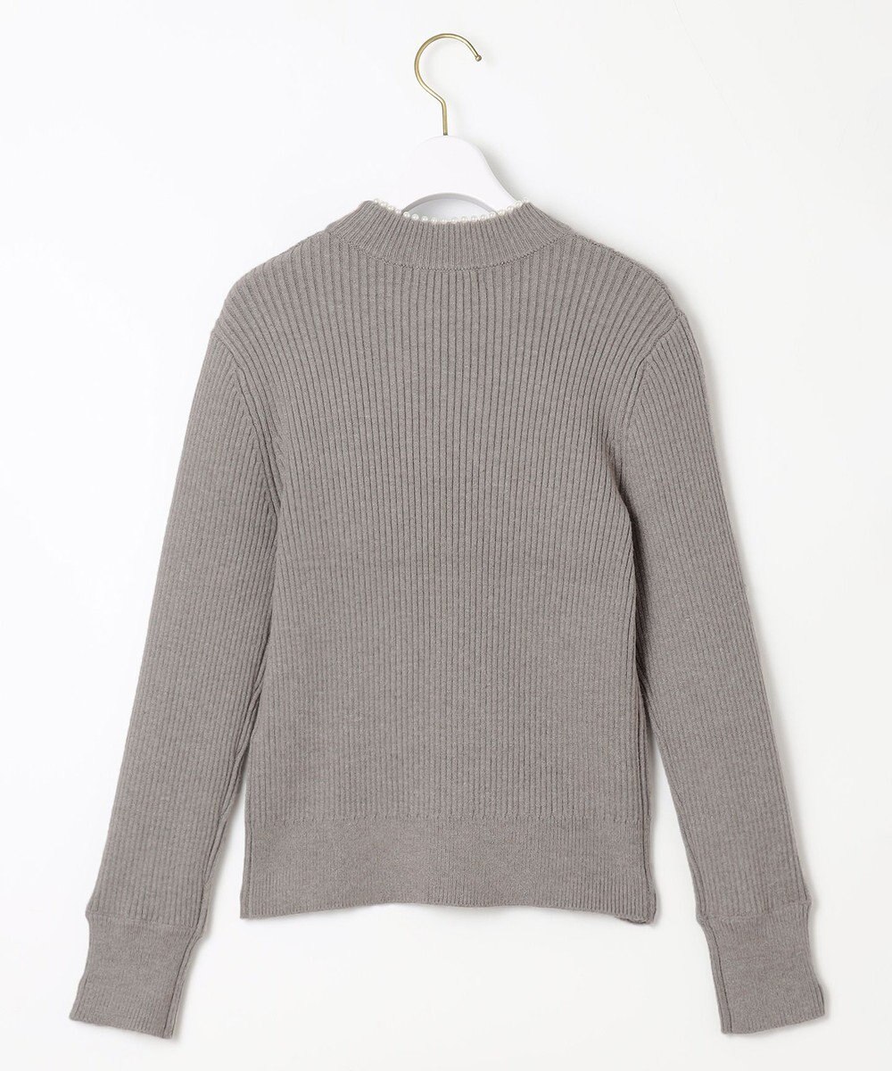 ANY SIS 【洗える】ネックパール調リブ ニット 