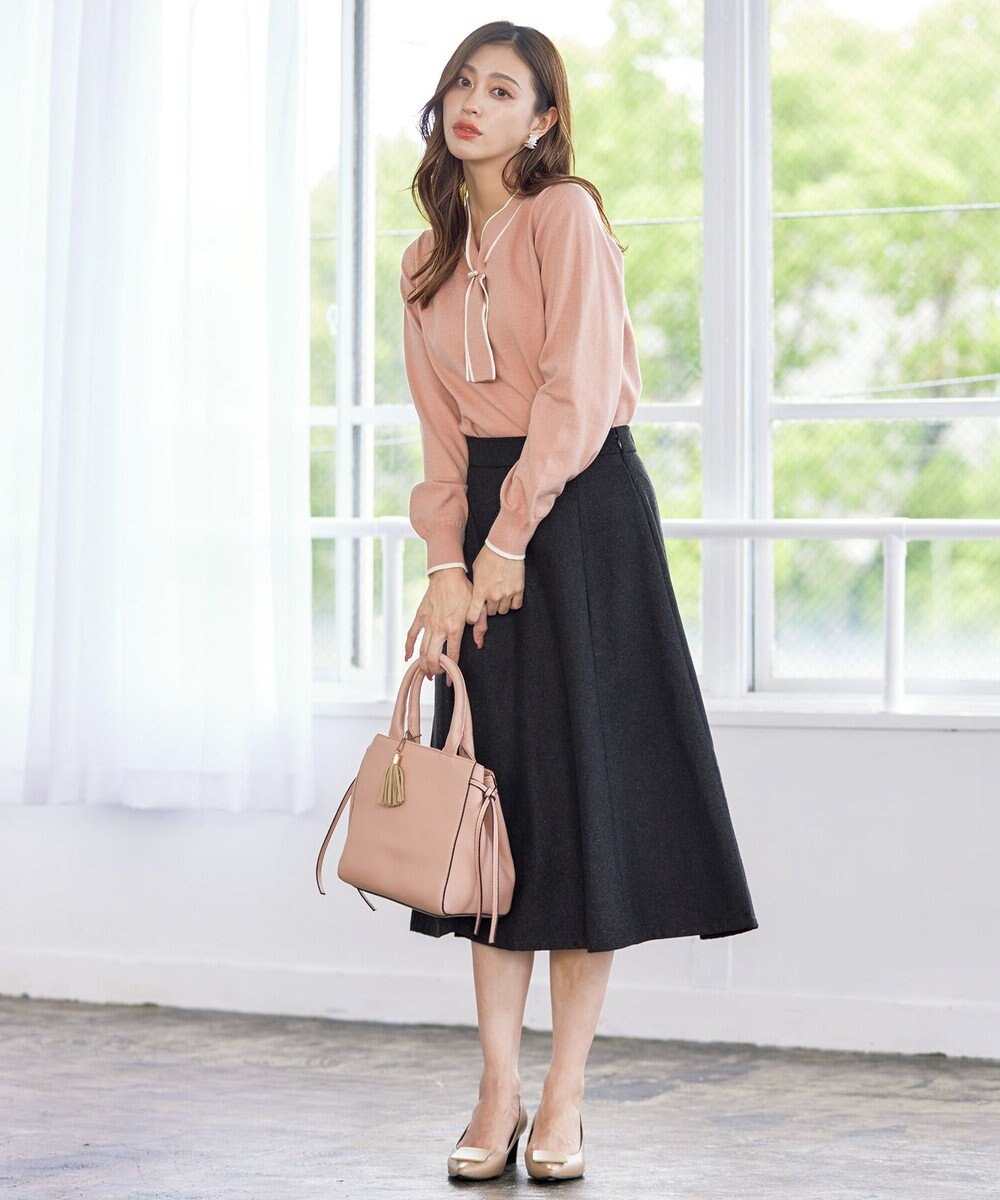 Tiaclasse 【洗える】ウール調フレアスカート 