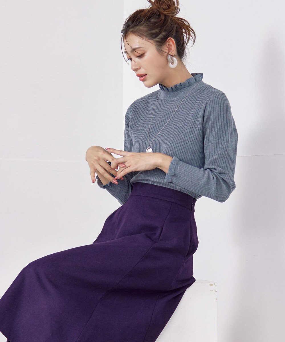 Tiaclasse 【洗える】ウール調フレアスカート 