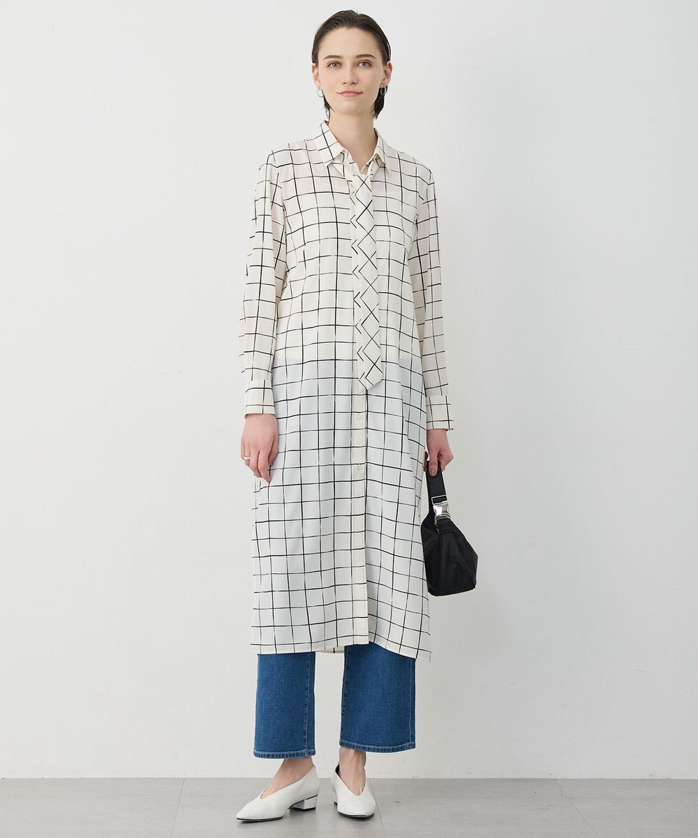 ICB L 【30th ANNIVERSARY】 ウィンドウペンプリント シャツワンピース 