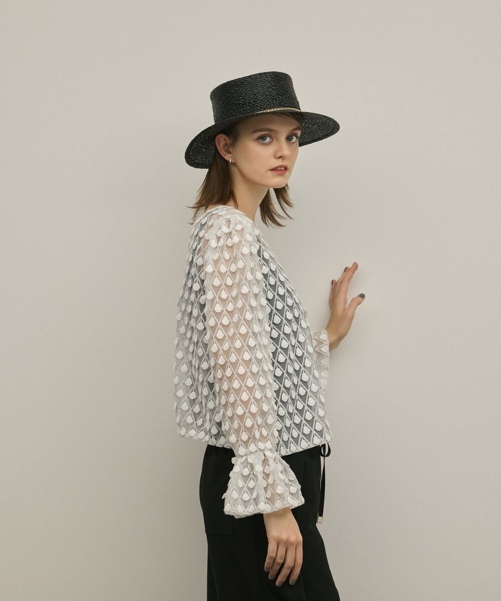 GRACE CONTINENTAL モチーフチュールブラウス 