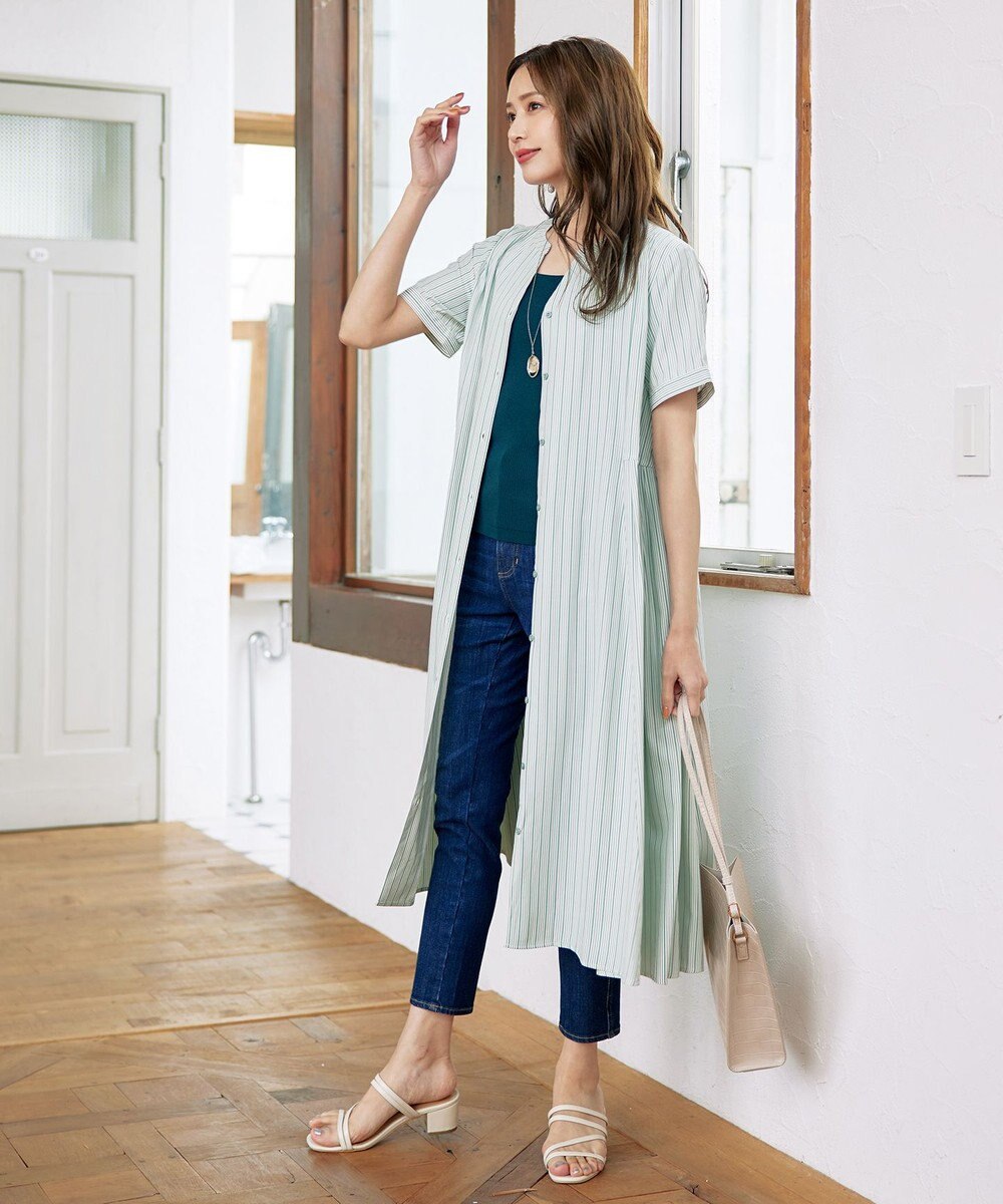 Tiaclasse 【洗える】サイドタックスキッパーシャツワンピース 