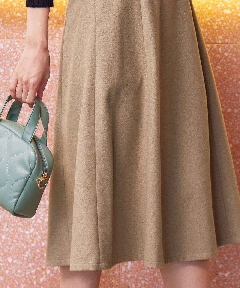 Tiaclasse 【洗える】ウール調フレアスカート 