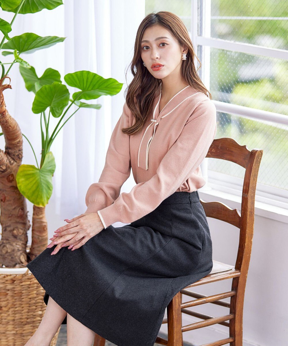 Tiaclasse 【洗える】ウール調フレアスカート 