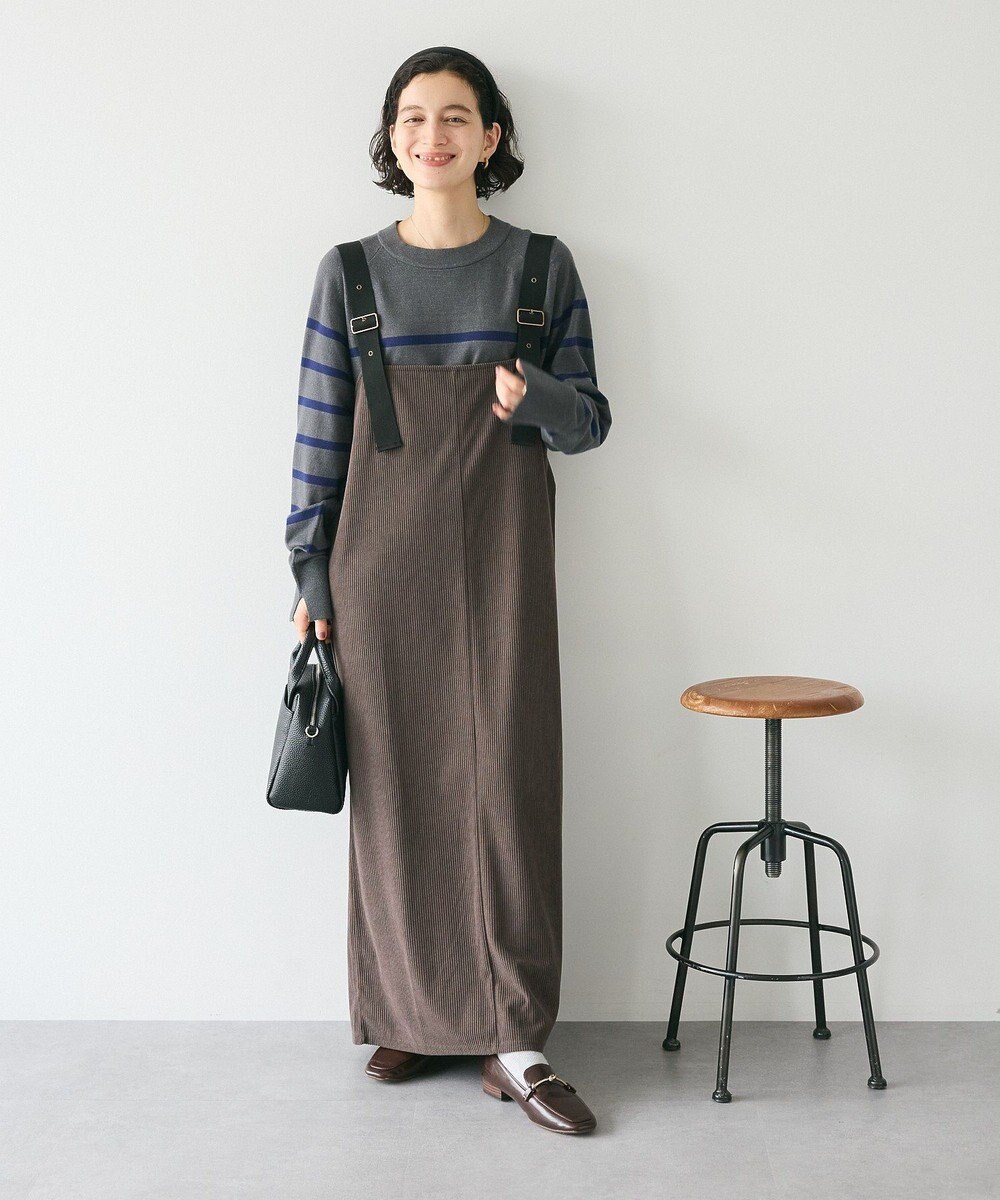 CRAFT STANDARD BOUTIQUE カットコーデュロイジャンパースカート Charcoal Gray