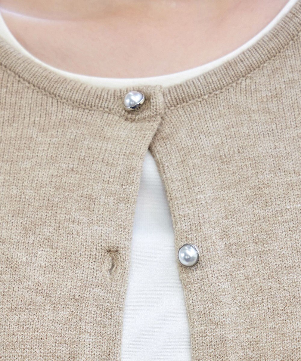 Tiaclasse 【洗える】ラウンドネックミドル丈ニットカーディガン 