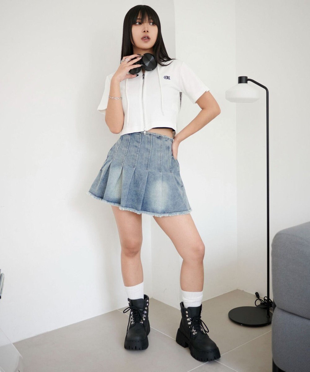 WEGO リブハンソデジップパーカー 