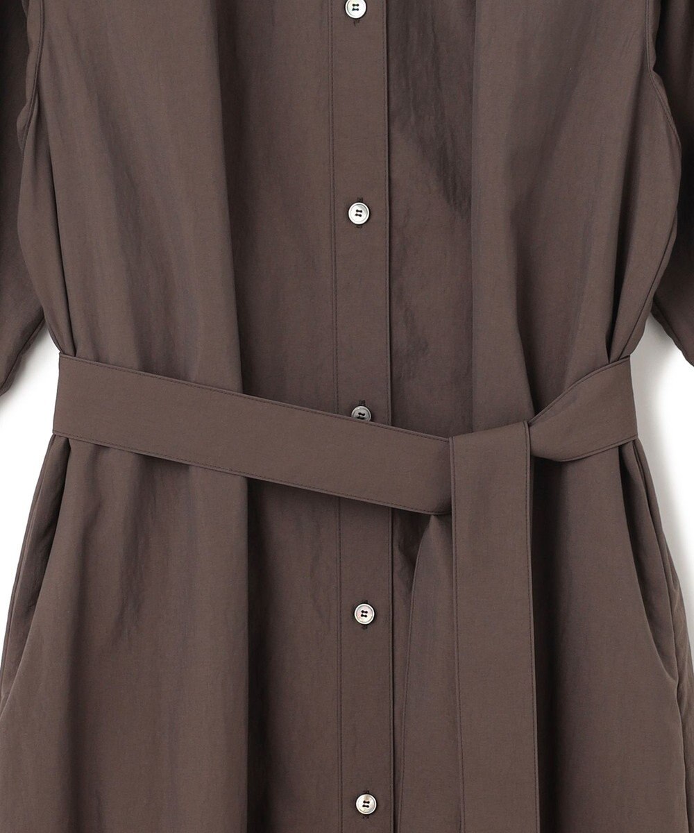23区 【洗える】マットナイロンタフタ シャツワンピース 