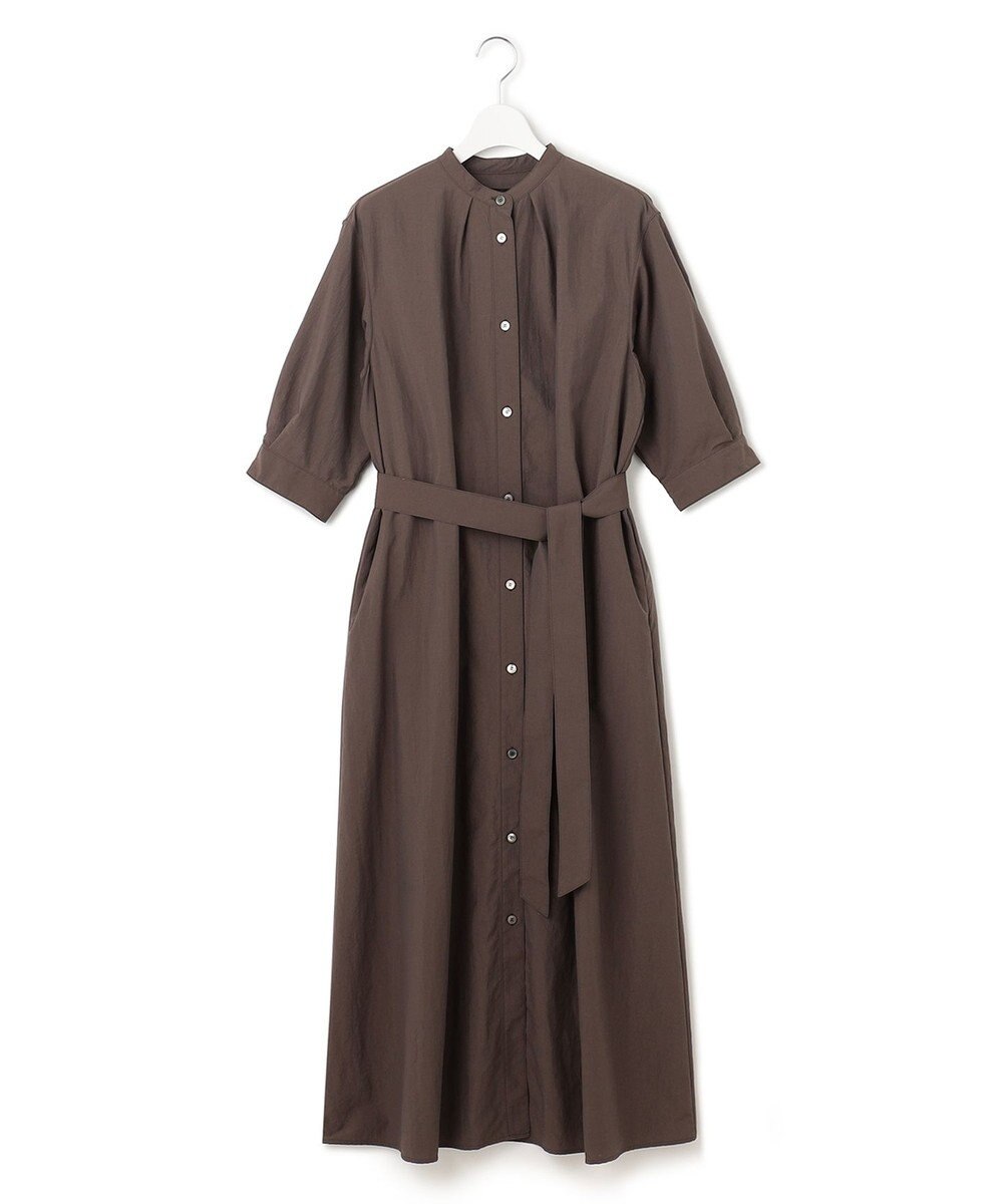 23区 【洗える】マットナイロンタフタ シャツワンピース 