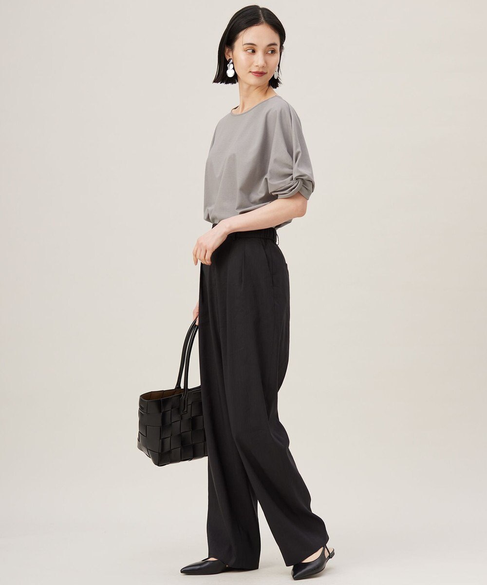 自由区 S 【接触冷感・UVカット・吸水速乾・抗菌防臭・洗える】ハイツイストポンチスリーブディティール カットソー 