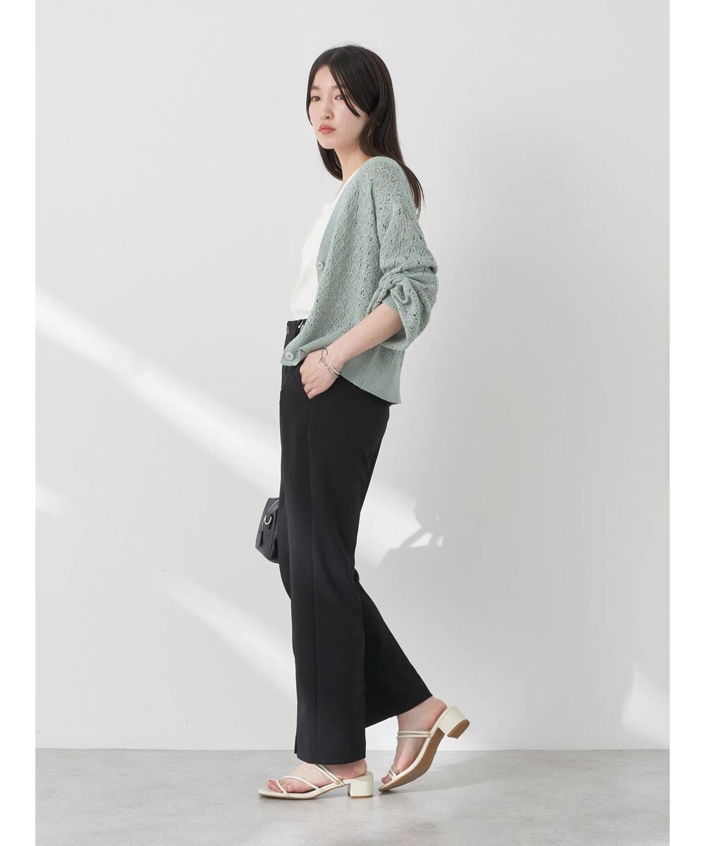 earth music&ecology 透かし編みテープヤーンカーディガン 