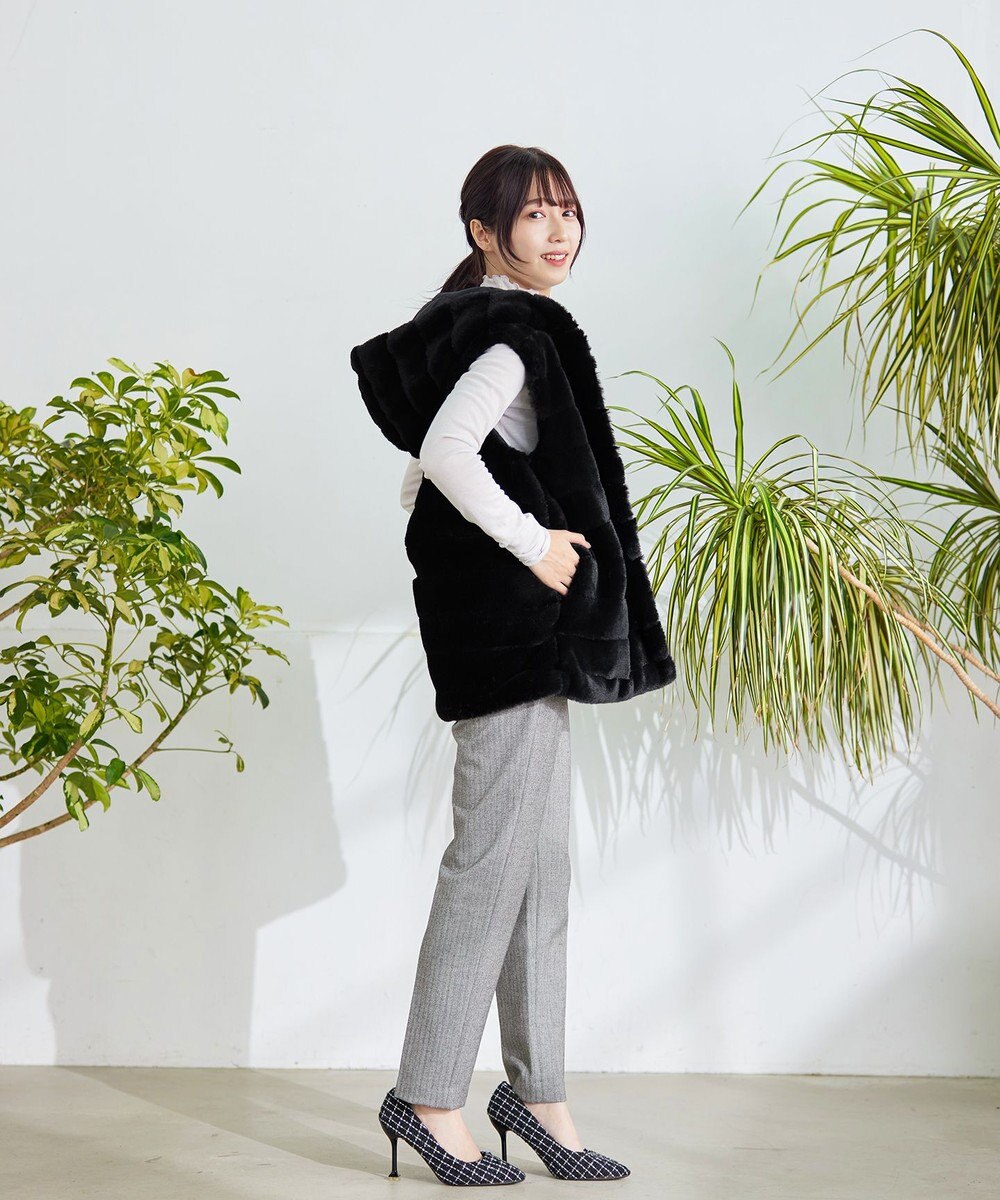 Tiaclasse 【2WAY】着回し自由のリバーシブルキルトフェイクファーベスト 