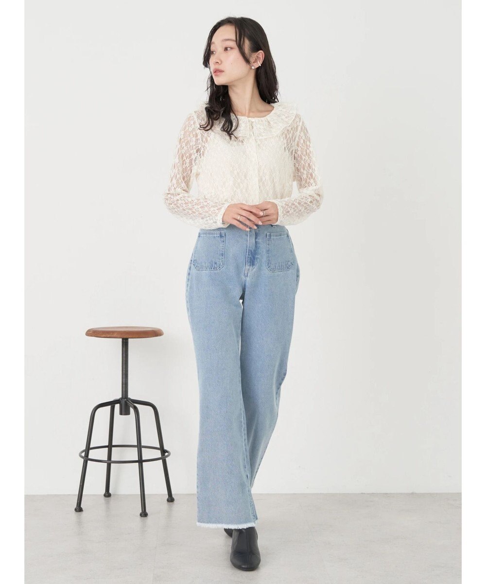 earth music&ecology ポコポコレースブラウス 