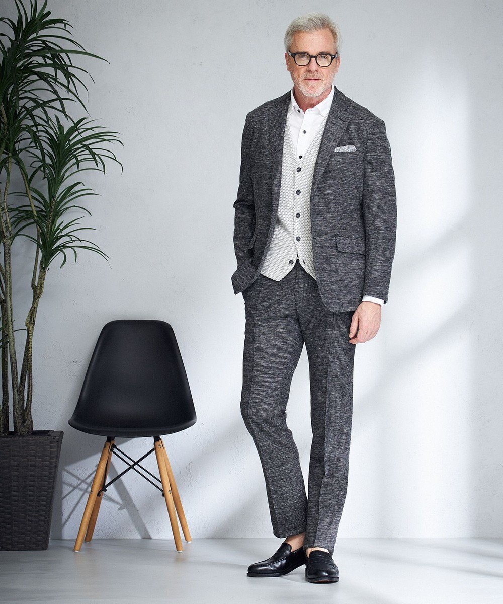 JOSEPH ABBOUD 【キングサイズ・JAPAN FABRIC】ウエスト伸びる ジャージー パンツ 