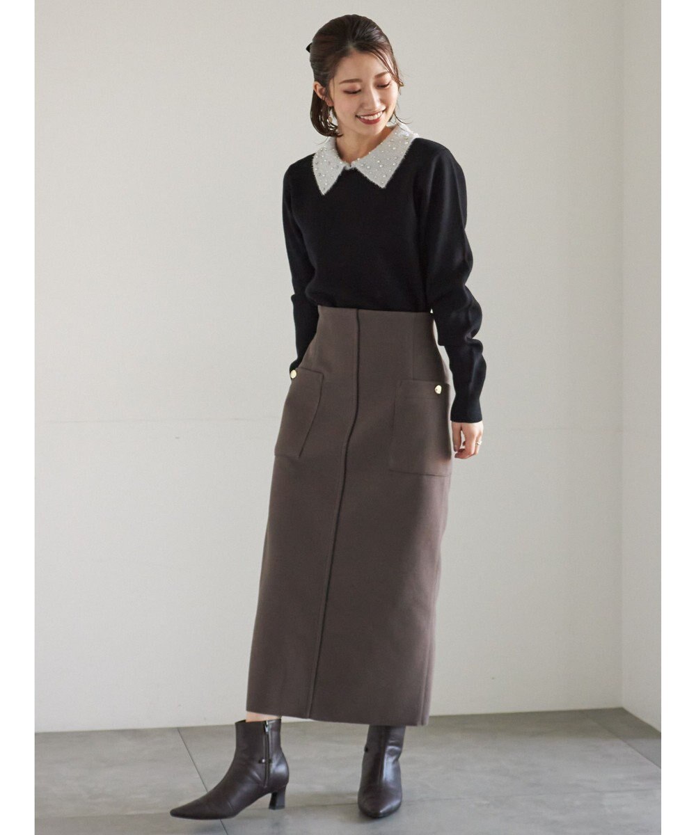 Te chichi ラメフェザーデコラカラーニット 