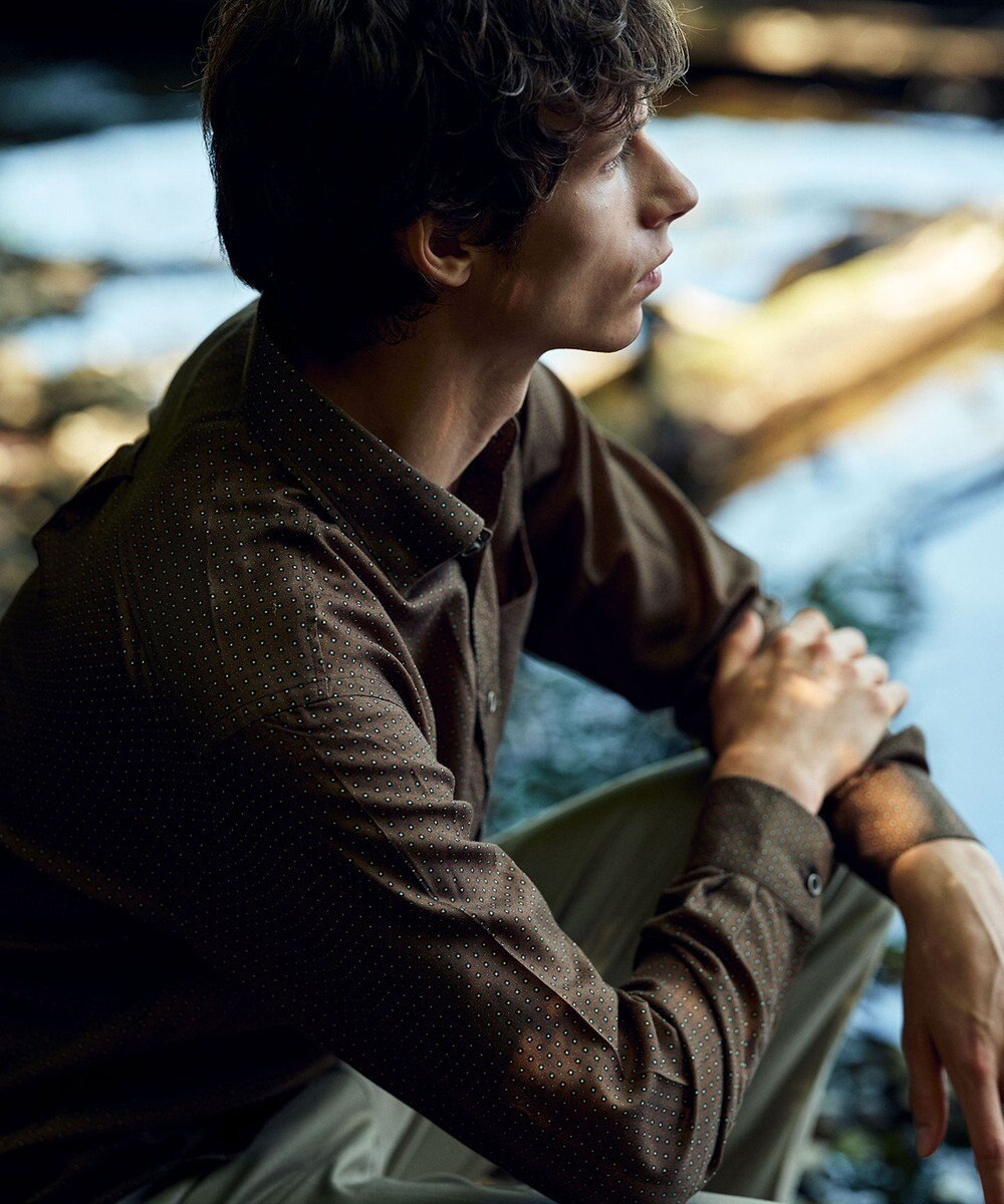 JOSEPH ABBOUD 【キングサイズ・サスティナブル素材】小紋プリント シャツ 