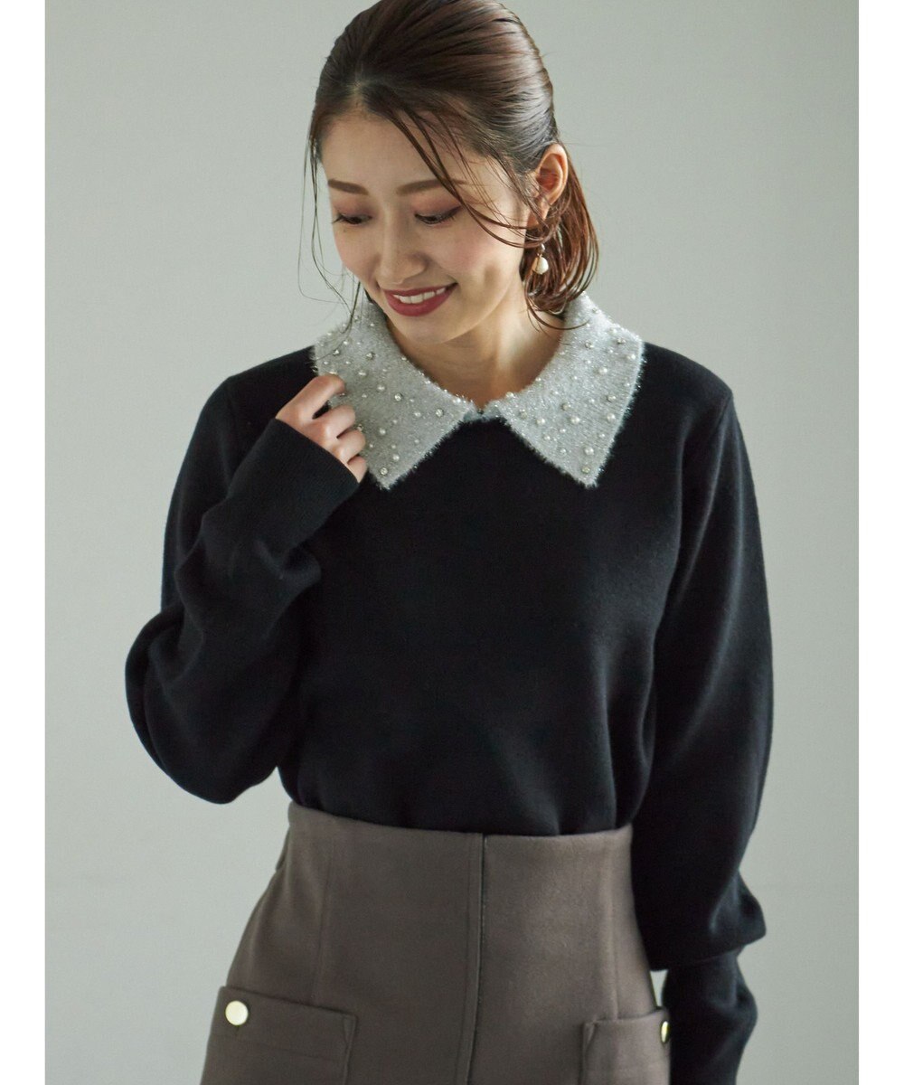 Te chichi ラメフェザーデコラカラーニット 