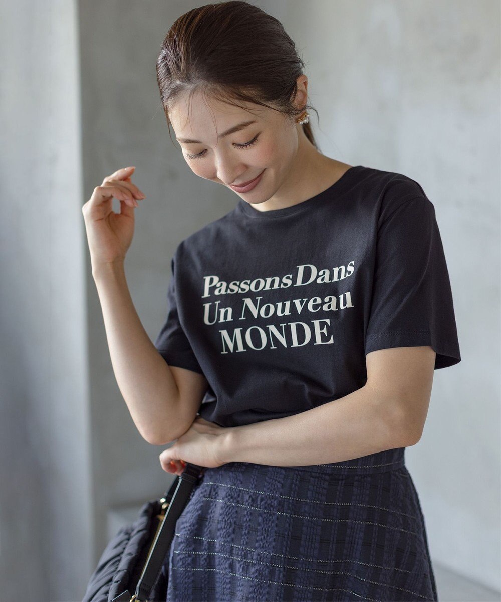 組曲 S 【綿100％】フロッキープリント Ｔシャツ 