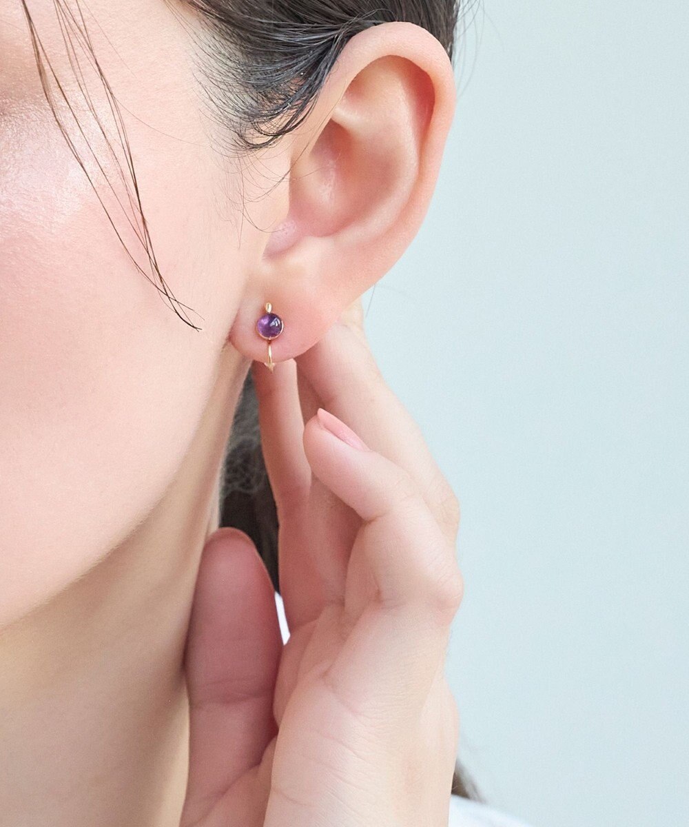 Phoebe 【痛くないシリーズ】パワーストーンライトフィットイヤリング　アメシスト/天然石 