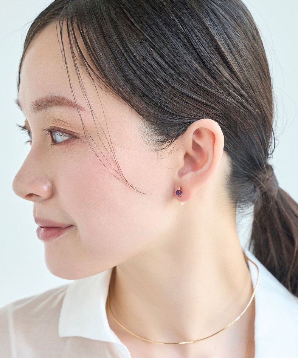 Phoebe 【痛くないシリーズ】パワーストーンライトフィットイヤリング　アメシスト/天然石 