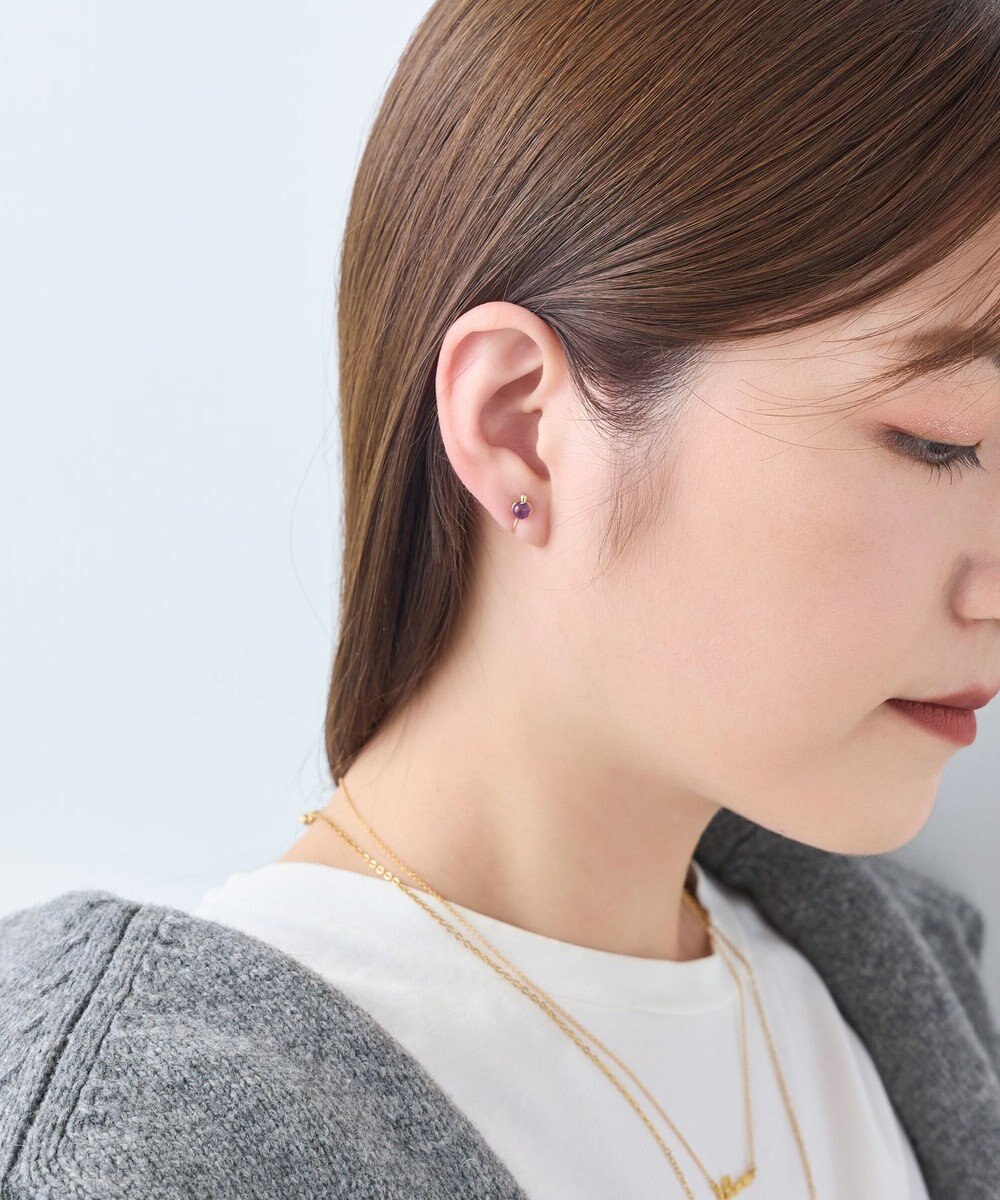 Phoebe 【痛くないシリーズ】パワーストーンライトフィットイヤリング　アメシスト/天然石 