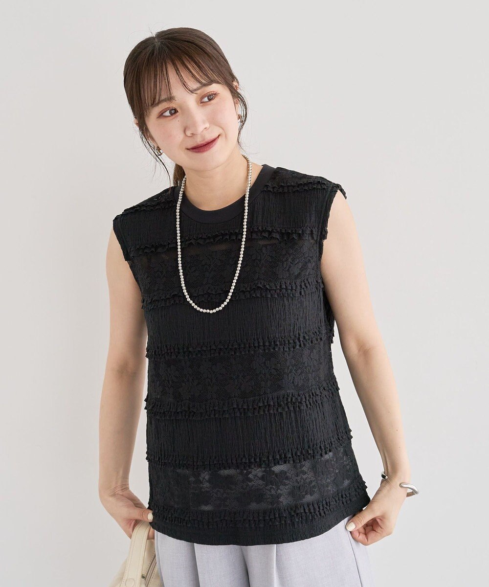 Green Parks ・ＳＵＧＡＲ　ＳＰＯＯＮ　フリルレースノースリーブ 