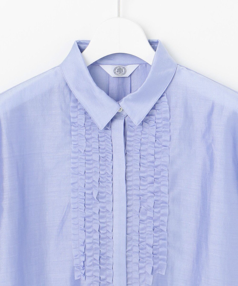 J.PRESS LADIES 【洗える】フリルジャージー ブラウスライク カットソー 