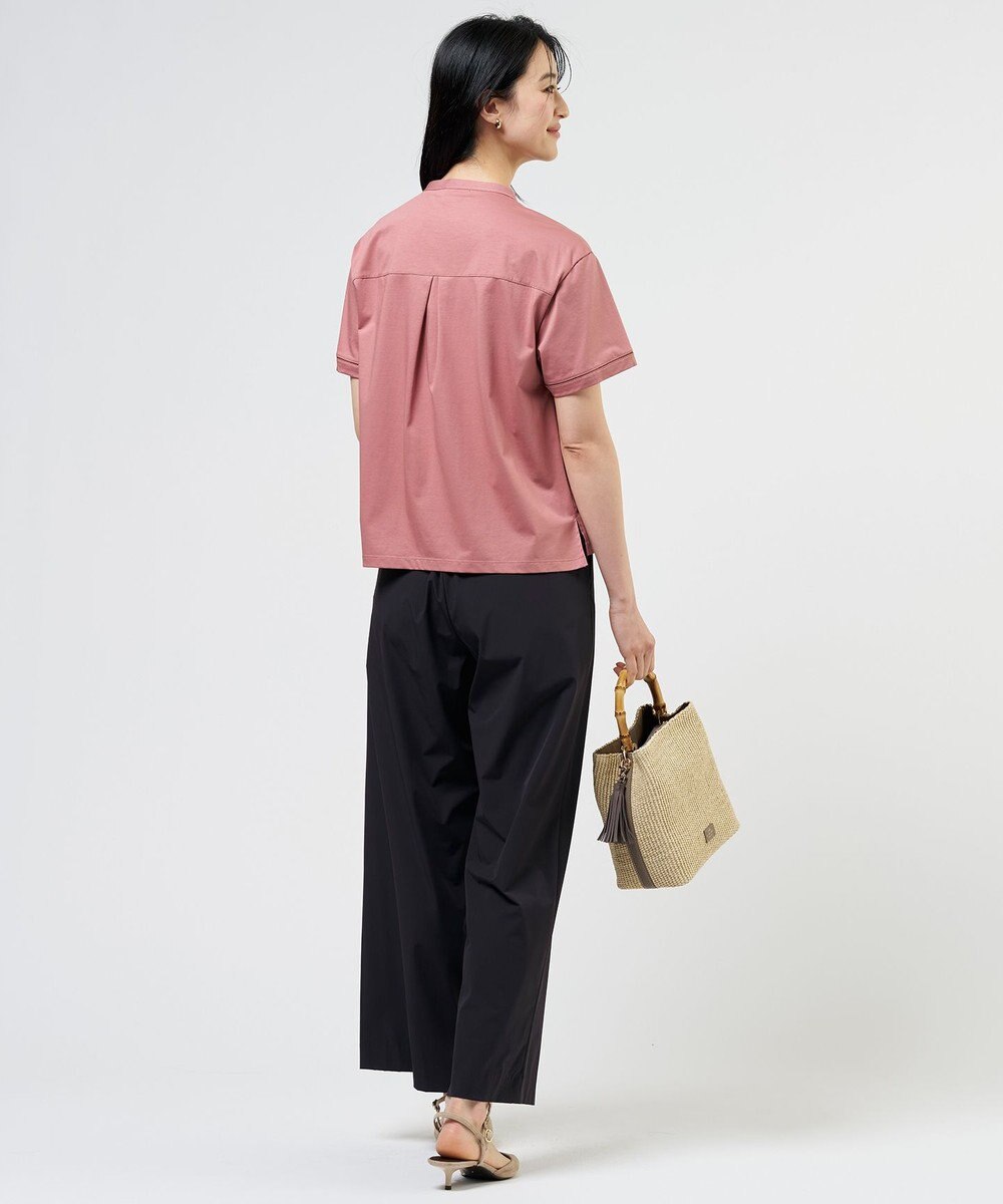 J.PRESS LADIES L プレーティングジャージー バンドカラー カットソー 