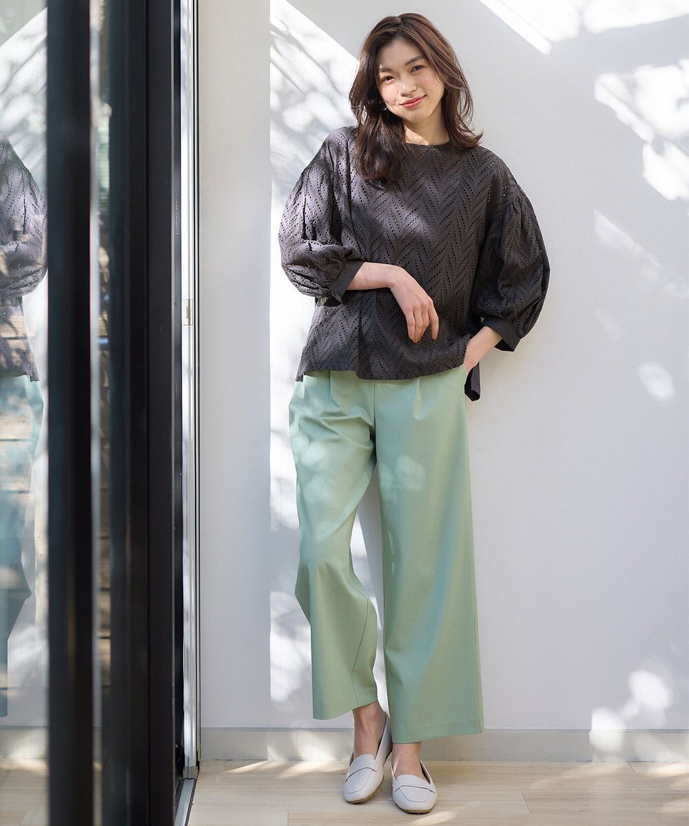 ANY 【洗濯機可】エンブロイダリーブラウス 