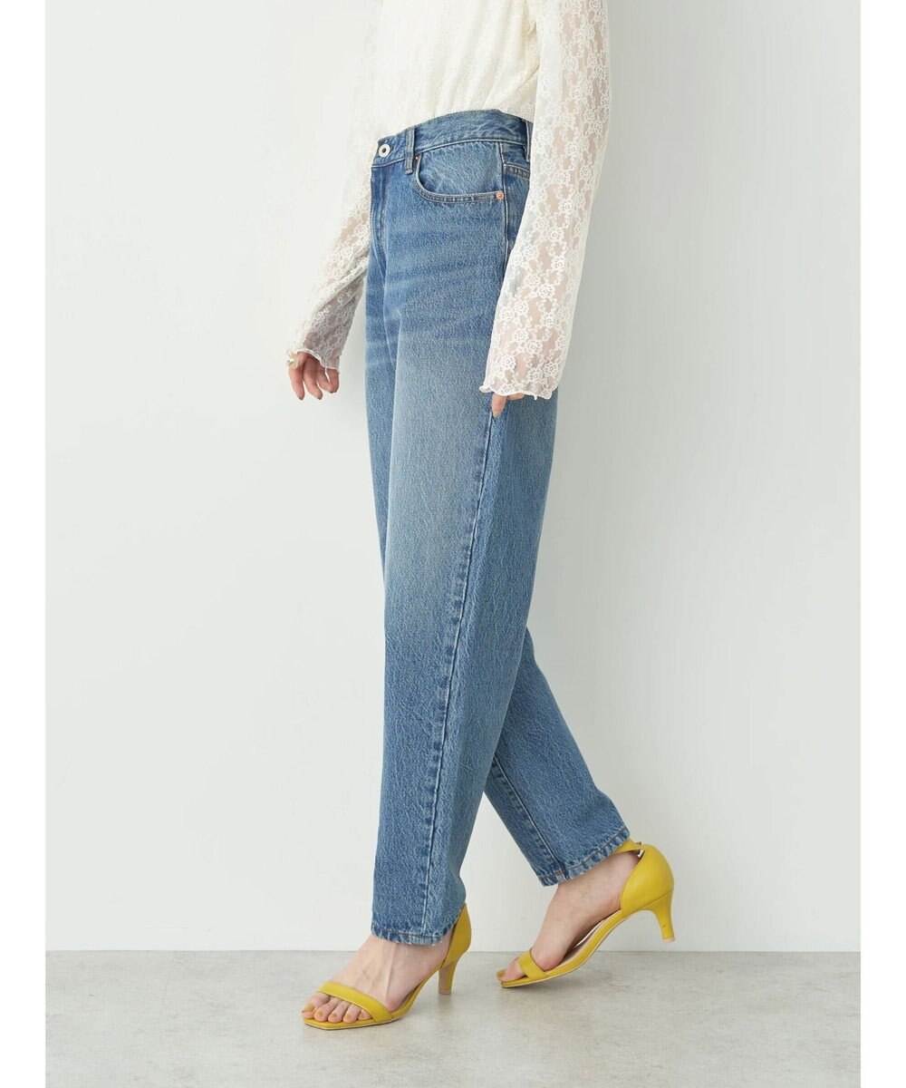 earth music&ecology ウ゛ィンテージ加工テーパードデニム 