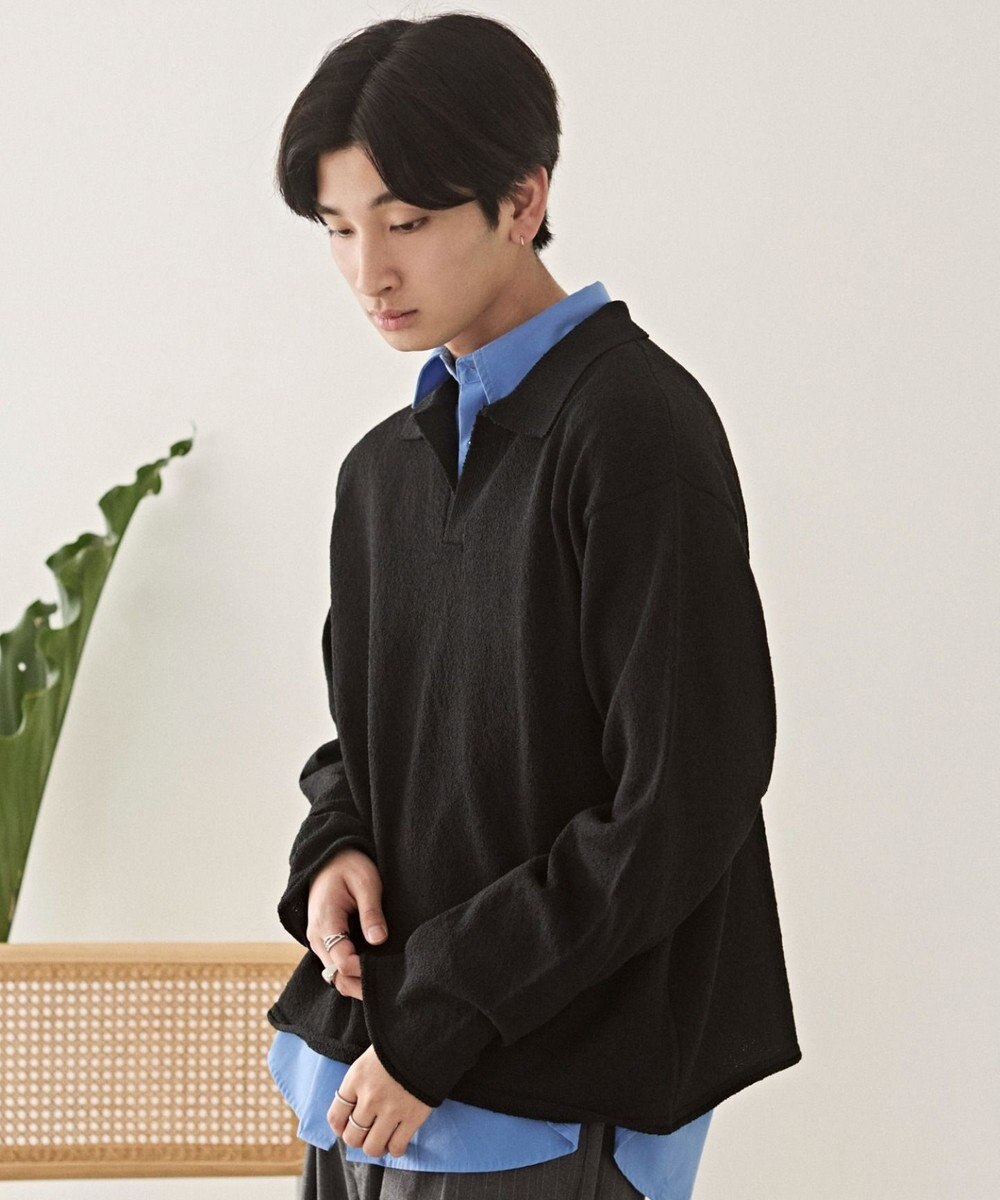 WEGO スキッパーニットポロ 