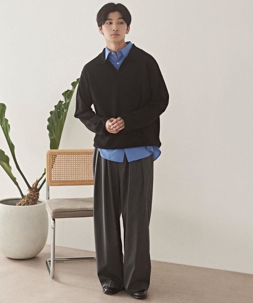 WEGO スキッパーニットポロ 