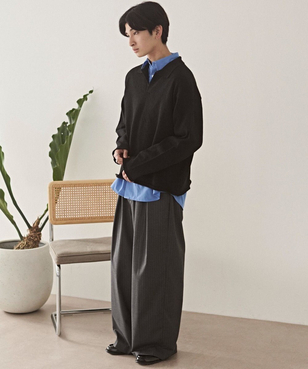 WEGO スキッパーニットポロ 