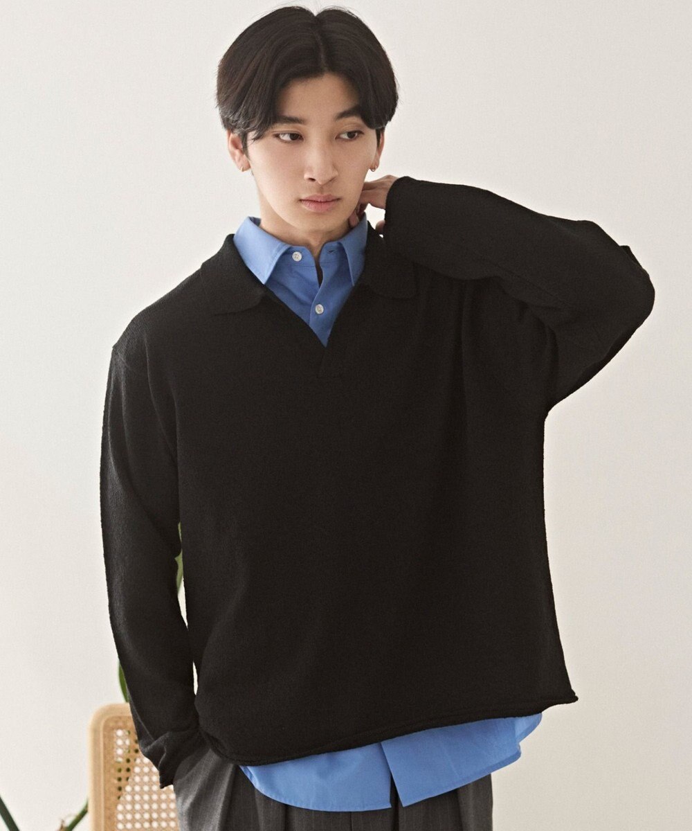 WEGO スキッパーニットポロ 